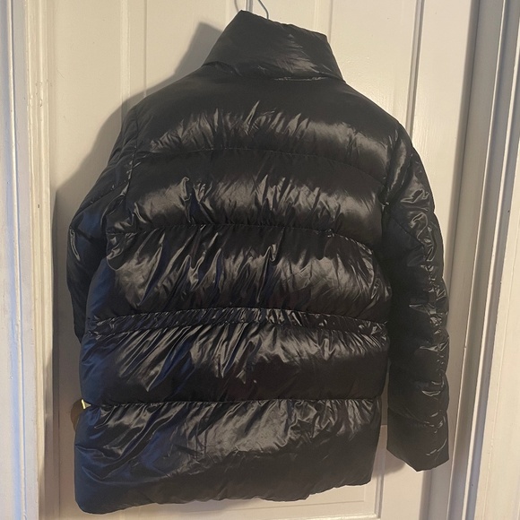 Athleta Shiny Black Puffer Jacket with Down Filling, Dare the Snow, Large - Picture 2 of 7
